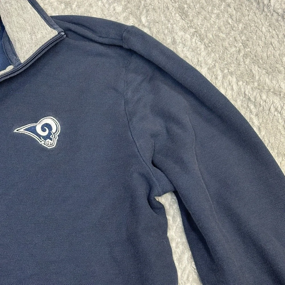 Los Angeles Rams Sweater Mens Large‎ Gray Vineyard Vines 1/4 Zip Pullover Pima